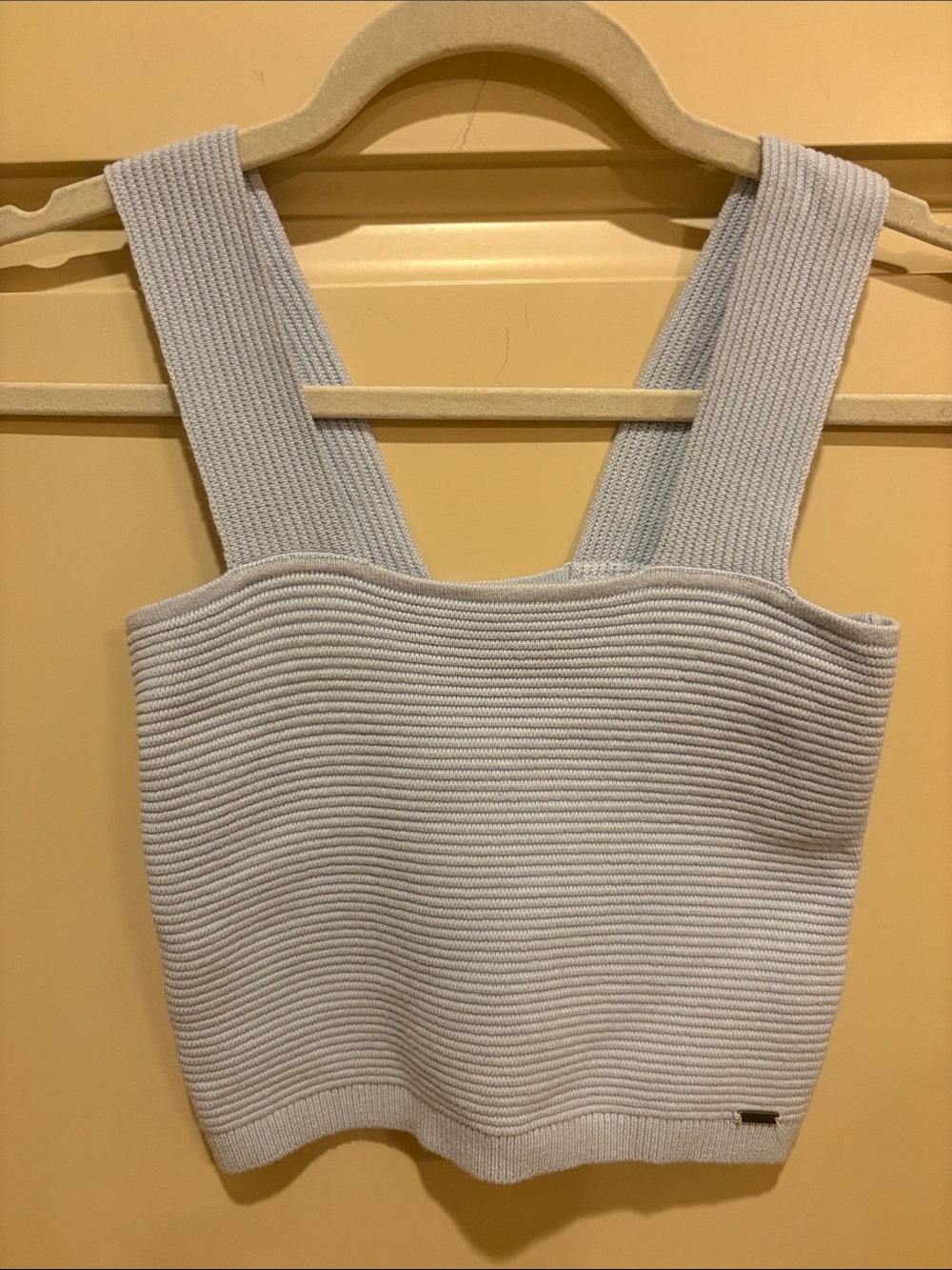 Hollister Ribbed Knit Square Neck Cropped Tank
